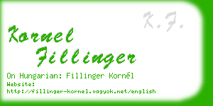 kornel fillinger business card